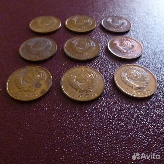 СССР 2 копейки 1983, 1989, 1990, 1991 патина блеск