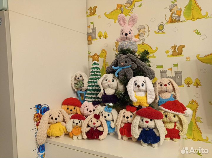 Вязаные зайки, вязаная игрушка