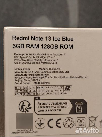 Xiaomi Redmi Note 13, 6/128 ГБ