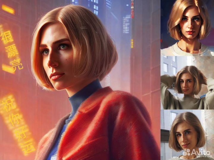 Портрет по фото, аватар нейросеть