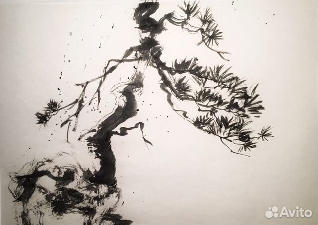 Картина фен-шуй сосна