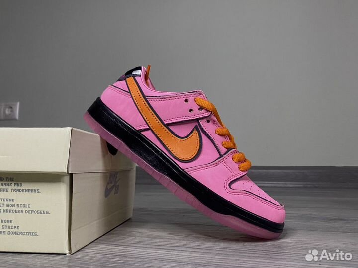 Nike dunk SB x Powerpuff girls розовые