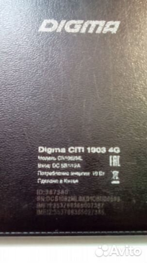 Планшет Digma citi 1903 4G под восстановление