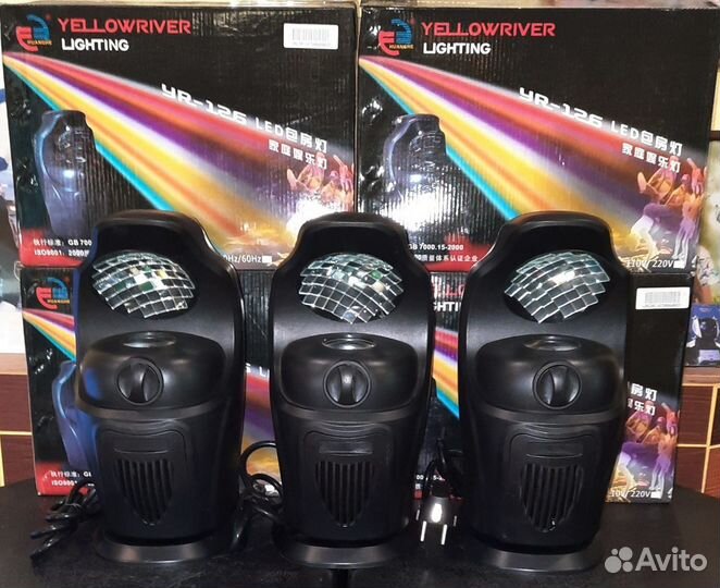 Светомузыка YR-126 3ш Pro LED Сканер RGB Mic Строб