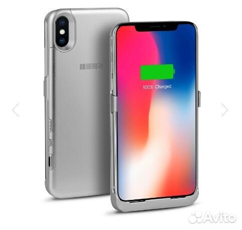 Чехол-Аккумулятор для iPhone X / Xs 3000мАч Silver