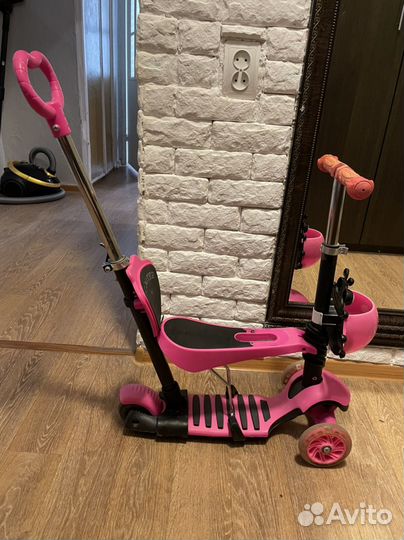 Самокат детский с сиденьем и ручкой