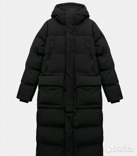 Пуховик на магнитах чёрный