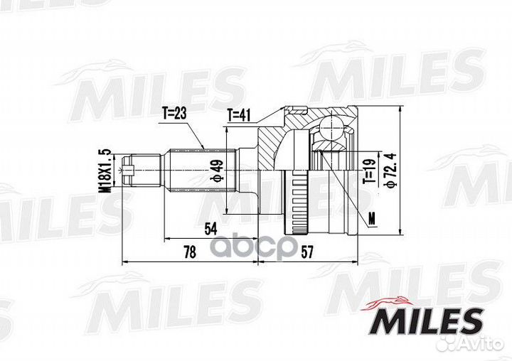 Шрус наружный suzuki wagon R+ 1.0/1.2 98-00 (с