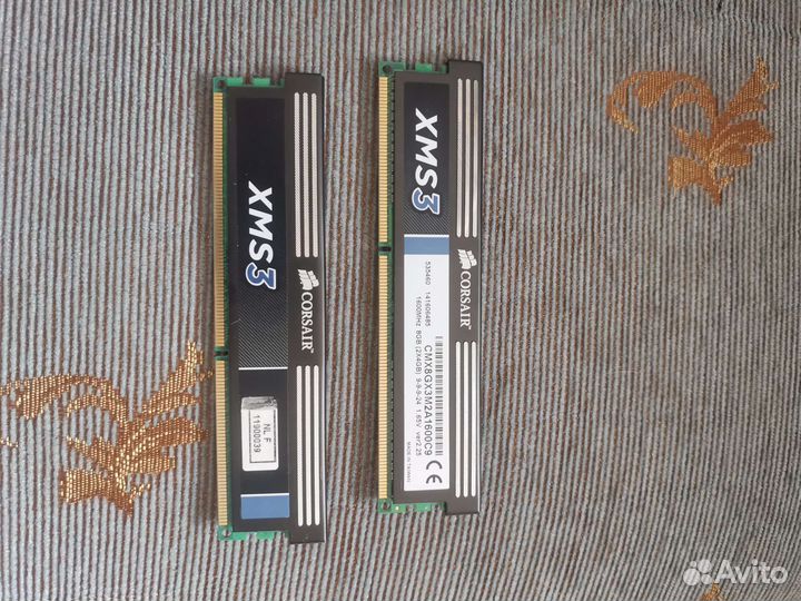 Оперативная память ddr3 8gb две по 4gb