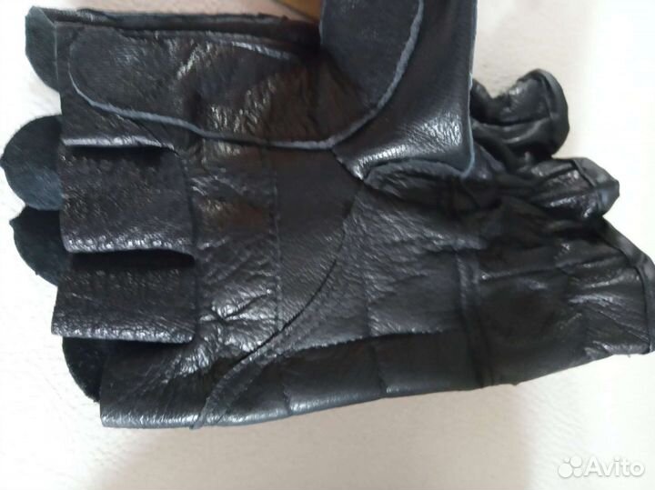 Митенки тактические кожаные
