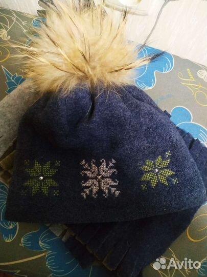 Комплект шапка и шарф для девочки