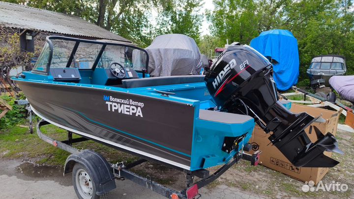 Лодка Триера 460 Фиш + Hidea 60 FEL-T EFI