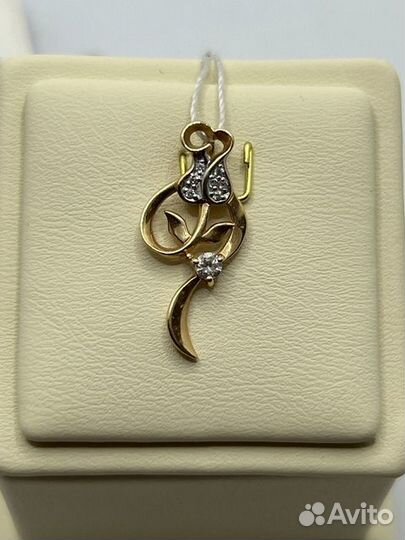 Подвеска с синтетическим камнем Золото