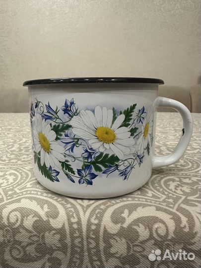 Кружка Лысьвенские эмали Ромашковое поле 1,0л