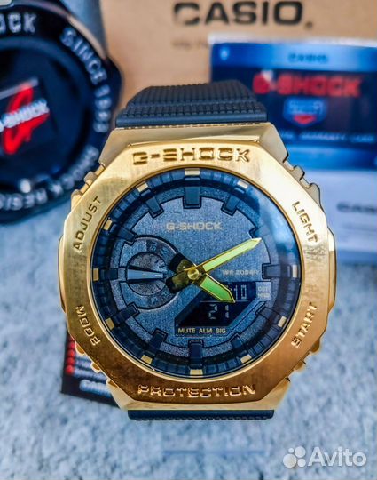 Часы Casio G-Shock GM-2100 кастомные золотые новые