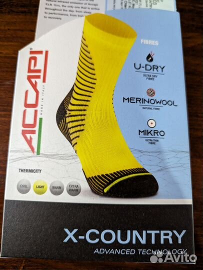 Носки Accapi X-Country Crew yellow fluo