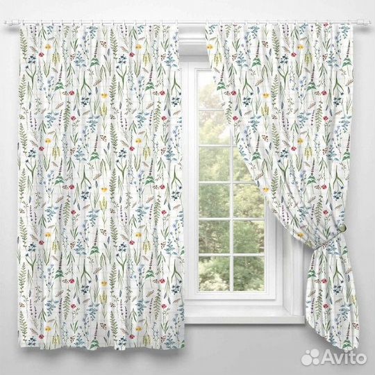 Комплект штор д/кухни с подхватами Этель 'Wild flo