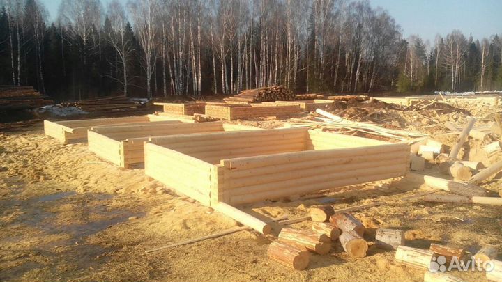 Сруб дома баня из зимнего леса с доставкой