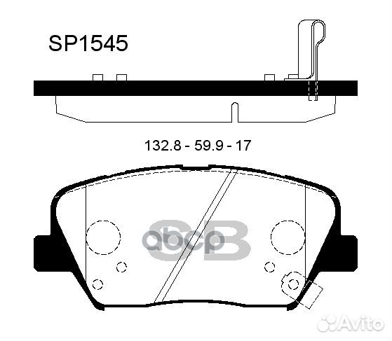 Колодки тормозные дисковые перед SP1545 Sangsin