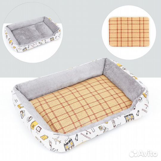 Лежанка для животных, двухсторонняя подушка, 60 х