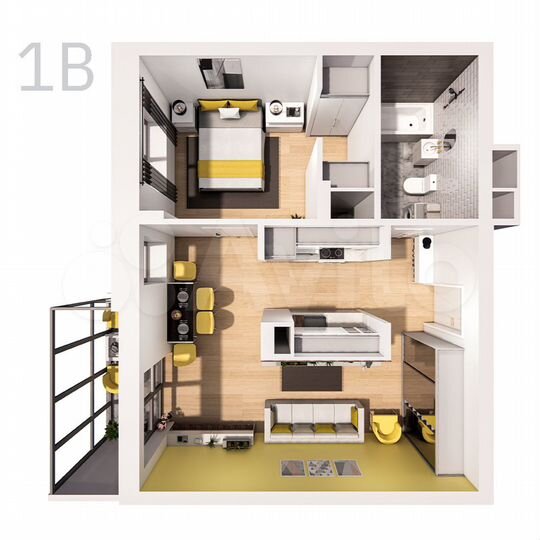 1-к. квартира, 51 м², 1/25 эт.