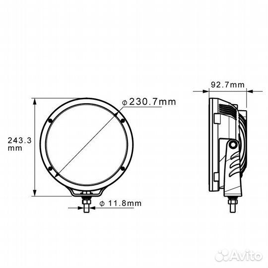 Фара дальнего света saturn ST2435