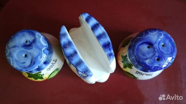 Набор солонка, салфетница и сахарница