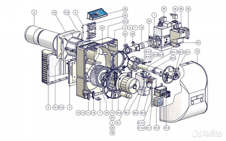 Жидкотопливный насос для горелок Danfoss BFP 21 R3