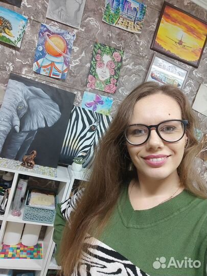 Картина маслом Слон на холсте 40х50