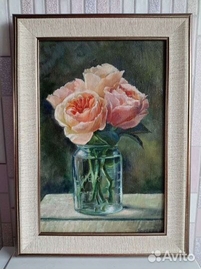 Заказать картину, картина, розы маслом