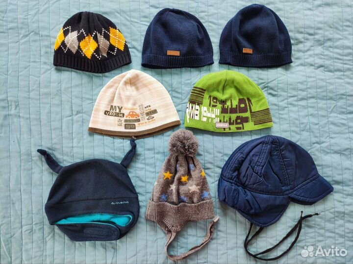 Шапки, панамки, кепки, воротники, слюнявчики
