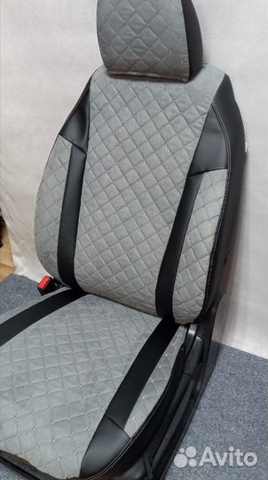 Чехлы на Гранту алькантара ромб полностью