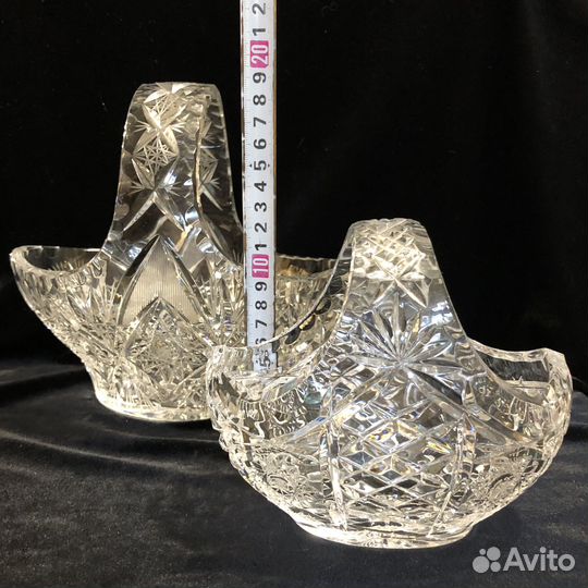 Конфетницы корзины. Хрусталь. Польша