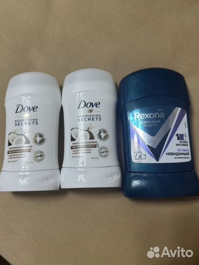 Дезодоранты женские и мужские Rexona и Dove