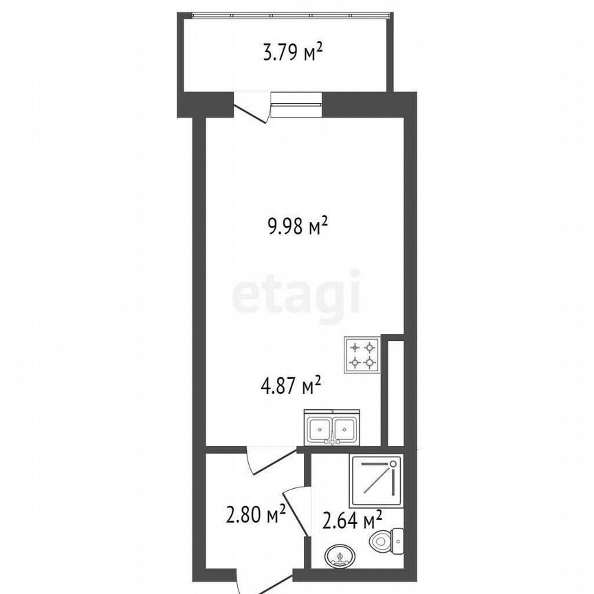 Квартира-студия, 21,3 м², 10/11 эт.