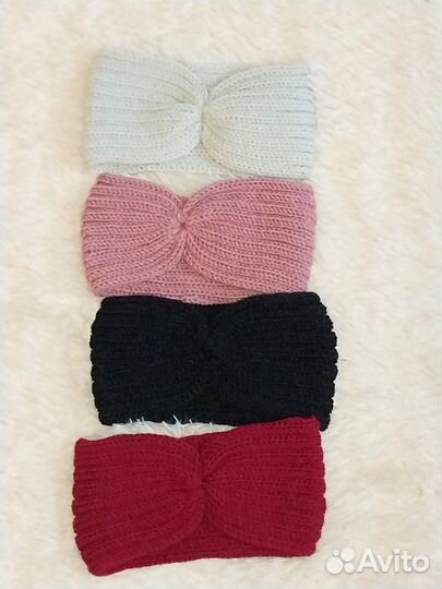Повязка женская на голову теплая вязанная новая