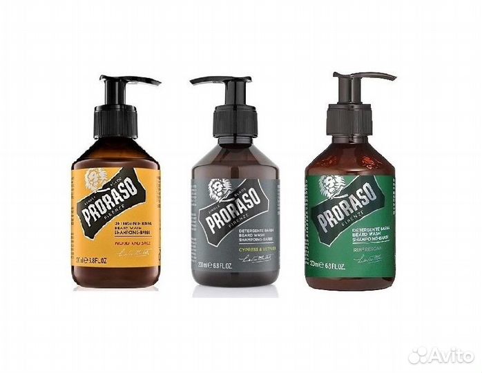 Шампунь для бороды Proraso (4 вида), 200 мл