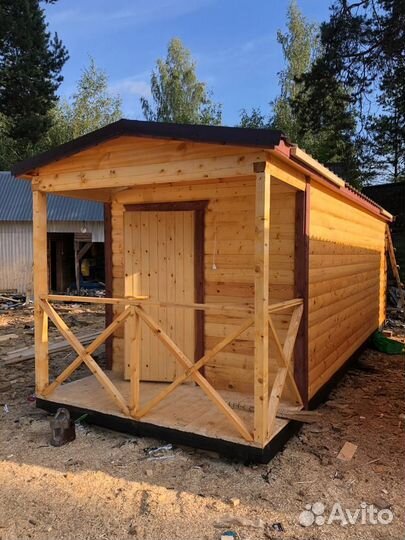 Баня деревянная 7х2.3 установка до 3-х дней
