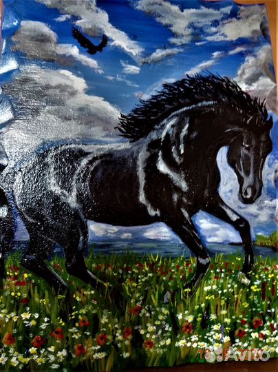 Картина на срезе березы 