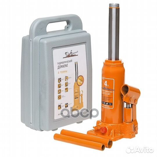 AJB04K домкрат бутылочный 4т, в кейсе, min 195м