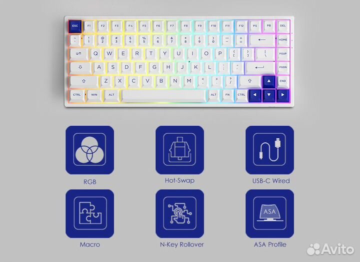 Механическая клавиатура Akko 3084B plus BW