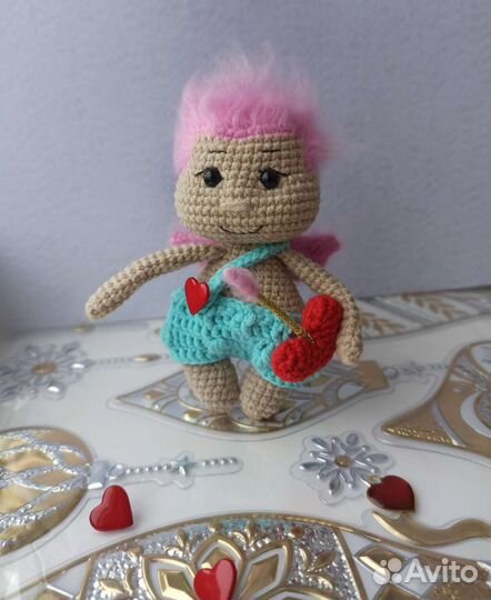 Игрушка купидон ангелочек с сердцем