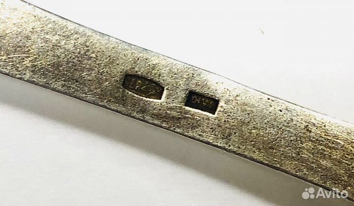 Ложка чайная серебро 875 эмаль позолота