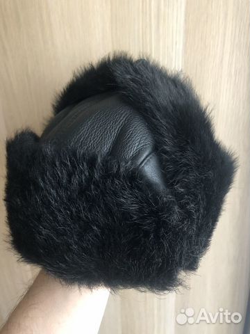 Шапка- ушанка из натуральной кожи и меха
