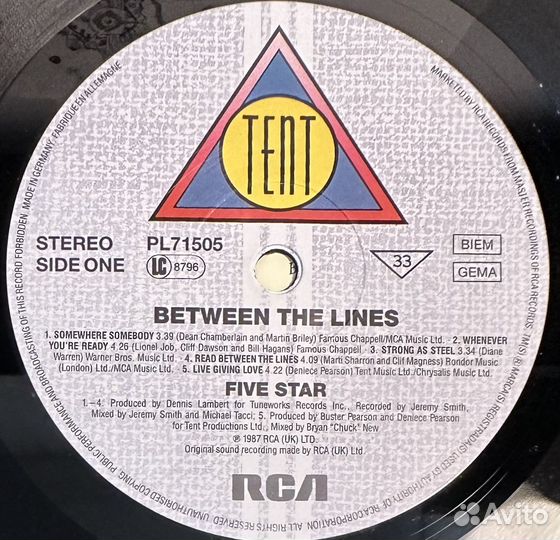 Five Star–Between The Lines (Германия 1987г.)