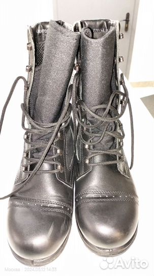 Берцы летние кожаные со вставками