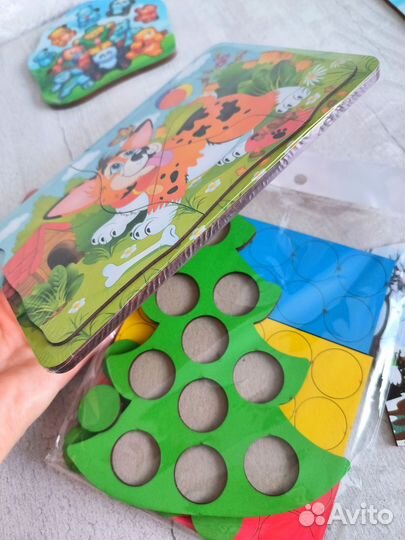 Развивающие игры деревянные, пазлы, игрушки новые