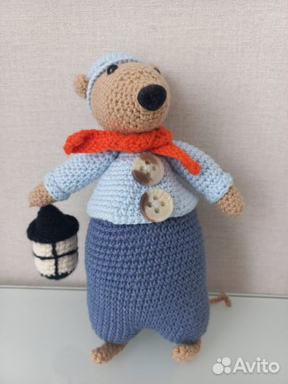 Новая вязаная мягкая игрушка мышка мышонок