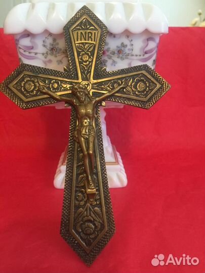 Антик медь Иисус Христос Крест религия старина