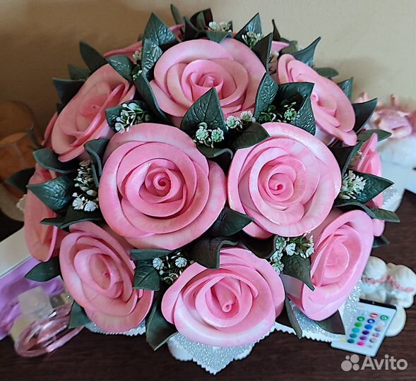 Светильник,Розы Пинк,из изолона,ручн/работа